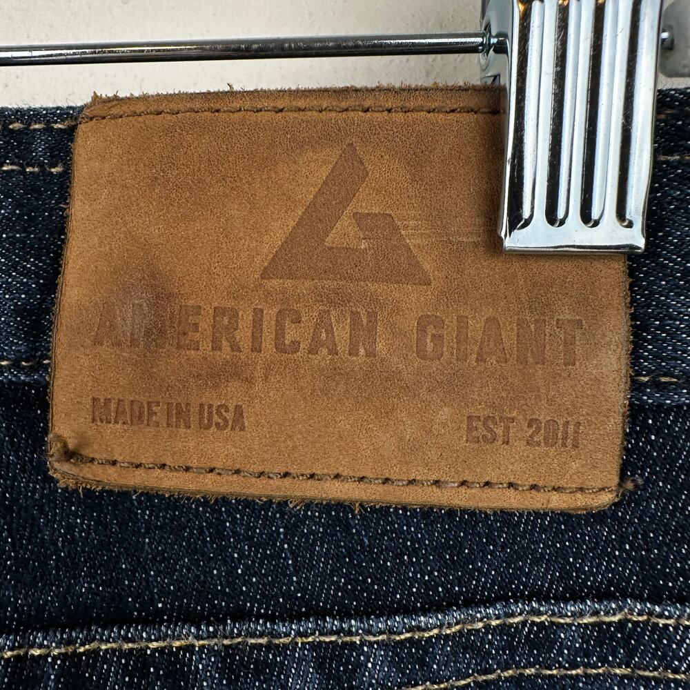 American Giant Men's 218 Straight Jeans Maritime Stretch Dark Wash 32x30 USA - Picture 6 of 8